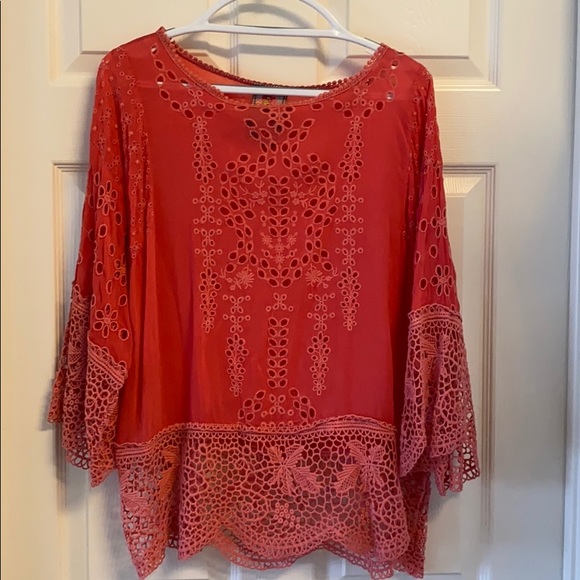 Johnny Was Tops - Johnny Was Coral lace top